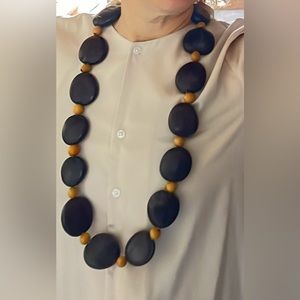 Brown Necklace Handmade Vegan Huge Seeds/Beads Brown Necklace